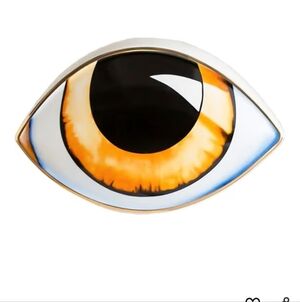 All-Seeing Evil Eye Habdpainted  Porcelain w24k gold  Paperweight